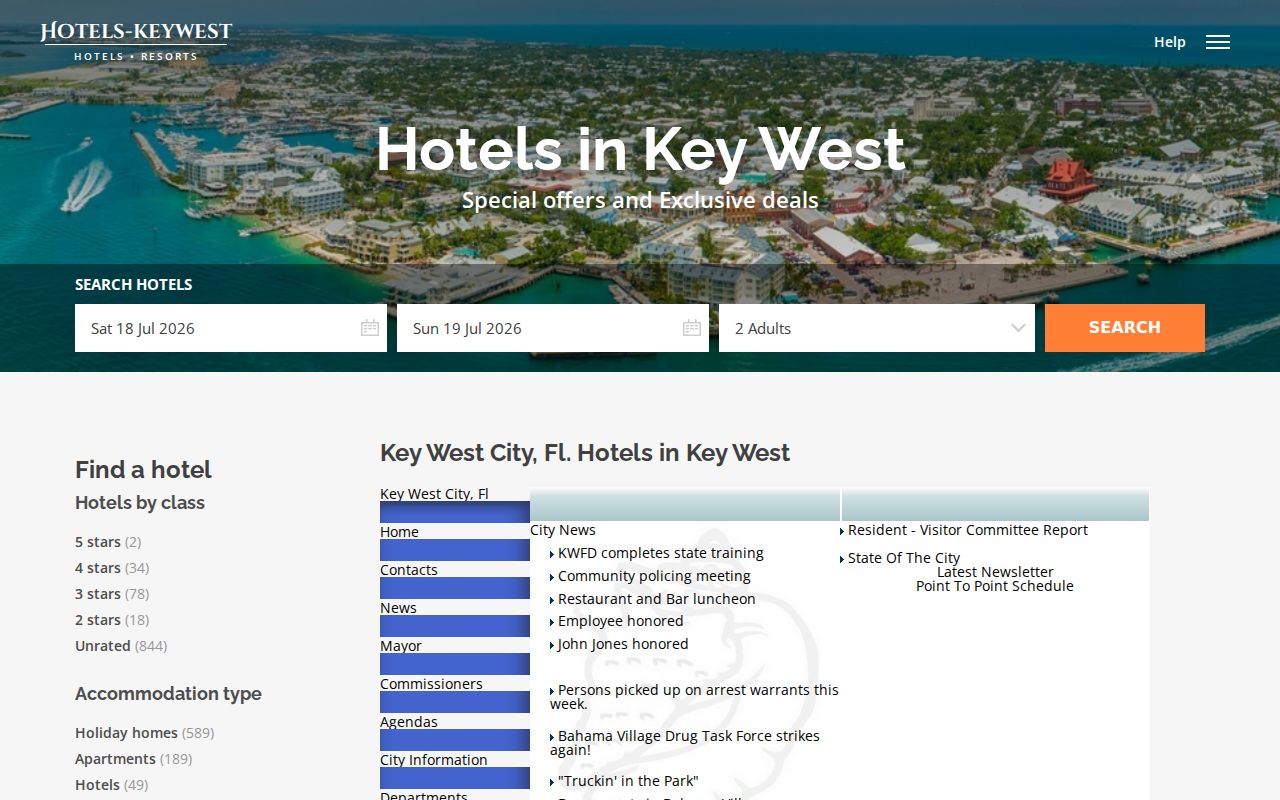Key West criminal history city records source